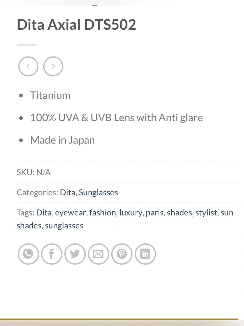 DITA Axial Titanium Rose Gold Aviator Sunglasses